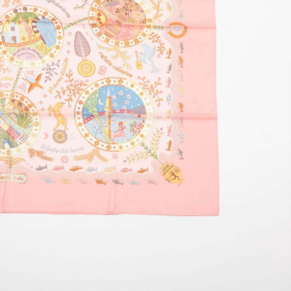 HERMES Pink Silk Scarf - Picture 4 of 8